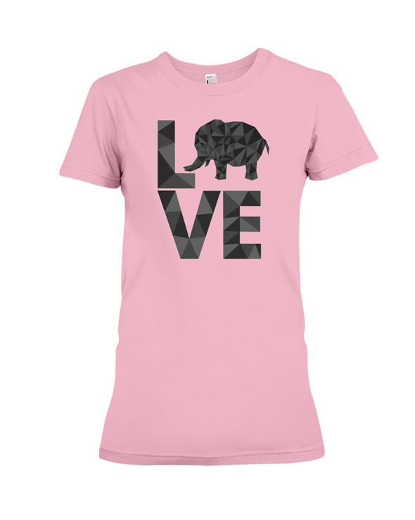 Elephant Love T-Shirt - Black - Pink / S - Clothing elephants womens t-shirts