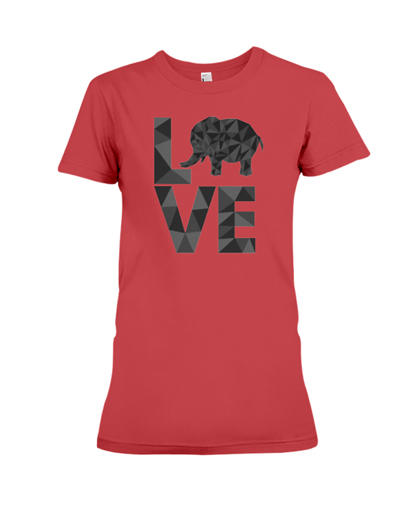 Elephant Love T-Shirt - Black - Red / S - Clothing elephants womens t-shirts