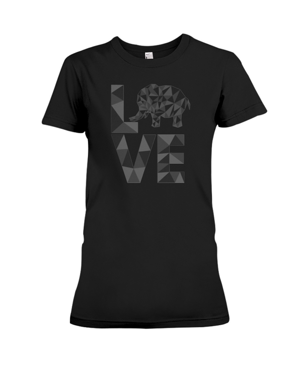Elephant Love T-Shirt - Black - Black / S - Clothing elephants womens t-shirts