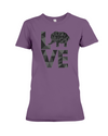 Elephant Love T-Shirt - Black - Team Purple / S - Clothing elephants womens t-shirts