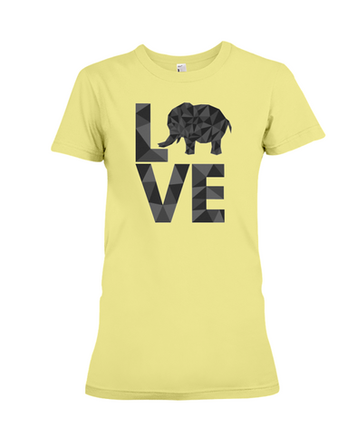 Elephant Love T-Shirt - Black - Yellow / S - Clothing elephants womens t-shirts