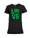 Elephant Love T-Shirt - Green - Black / S - Clothing elephants womens t-shirts