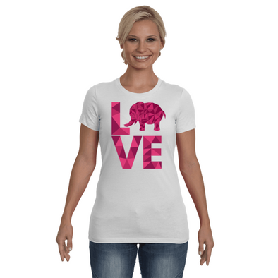 Elephant Love T-Shirt - Hot Pink - Clothing elephants womens t-shirts