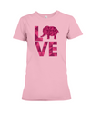 Elephant Love T-Shirt - Hot Pink - Pink / S - Clothing elephants womens t-shirts