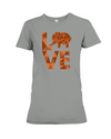 Elephant Love T-Shirt - Orange - Deep Heather / S - Clothing elephants womens t-shirts