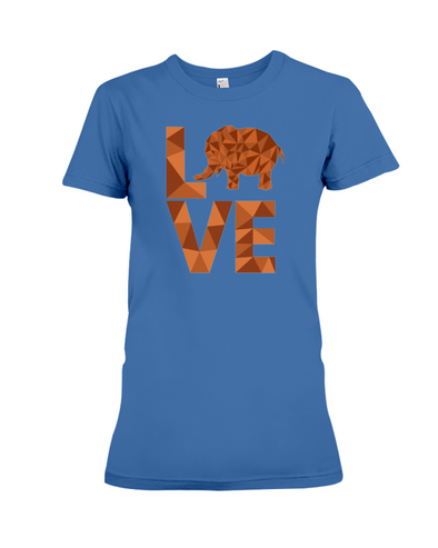 Elephant Love T-Shirt - Orange - Hthr True Royal / S - Clothing elephants womens t-shirts