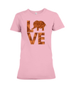 Elephant Love T-Shirt - Orange - Pink / S - Clothing elephants womens t-shirts
