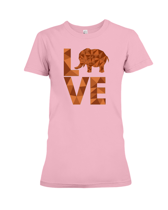 Elephant Love T-Shirt - Orange - Pink / S - Clothing elephants womens t-shirts