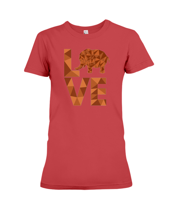 Elephant Love T-Shirt - Orange - Red / S - Clothing elephants womens t-shirts