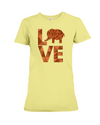Elephant Love T-Shirt - Orange - Yellow / S - Clothing elephants womens t-shirts