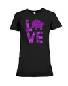 Elephant Love T-Shirt - Purple - Black / S - Clothing elephants womens t-shirts