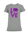 Elephant Love T-Shirt - Purple - Deep Heather / S - Clothing elephants womens t-shirts