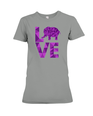 Elephant Love T-Shirt - Purple - Deep Heather / S - Clothing elephants womens t-shirts