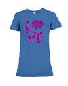 Elephant Love T-Shirt - Purple - Hthr True Royal / S - Clothing elephants womens t-shirts
