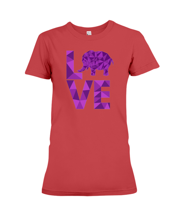 Elephant Love T-Shirt - Purple - Red / S - Clothing elephants womens t-shirts