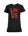Elephant Love T-Shirt - Red - Black / S - Clothing elephants womens t-shirts