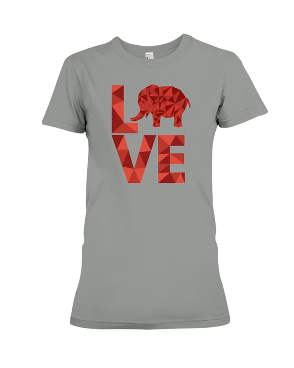 Elephant Love T-Shirt - Red - Deep Heather / S - Clothing elephants womens t-shirts