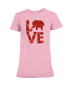 Elephant Love T-Shirt - Red - Pink / S - Clothing elephants womens t-shirts