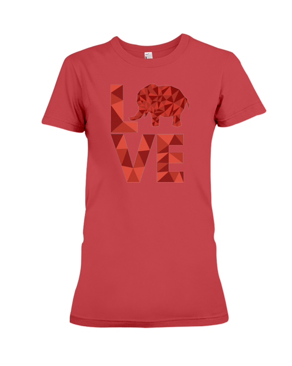 Elephant Love T-Shirt - Red - Red / S - Clothing elephants womens t-shirts