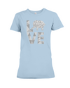 Elephant Love T-Shirt - White - Baby Blue / S - Clothing elephants womens t-shirts