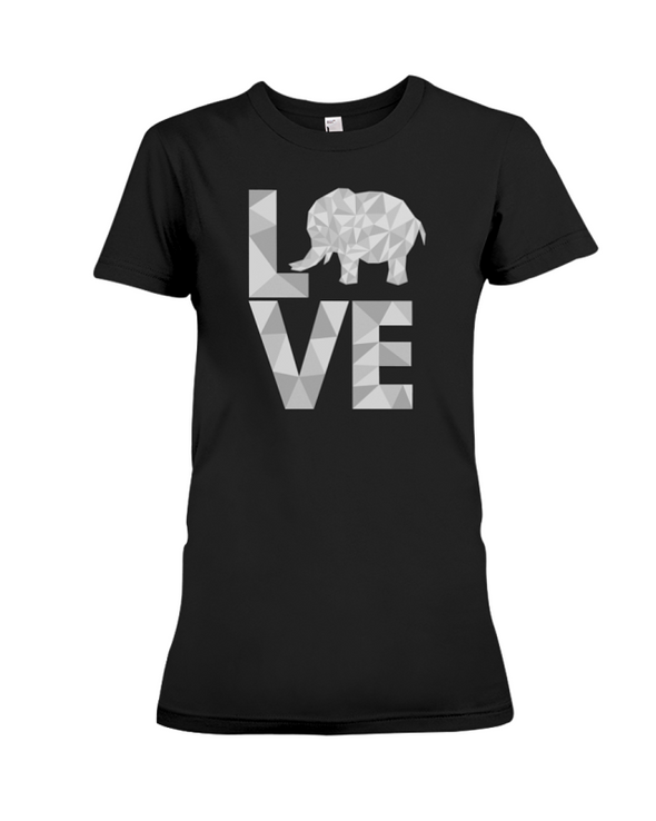 Elephant Love T-Shirt - White - Black / S - Clothing elephants womens t-shirts
