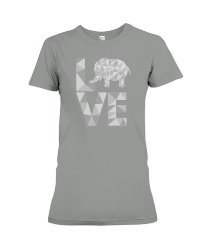 Elephant Love T-Shirt - White - Deep Heather / S - Clothing elephants womens t-shirts