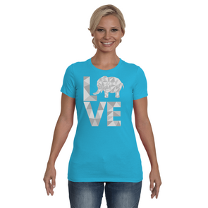 Elephant Love T-Shirt - White - Clothing elephants womens t-shirts