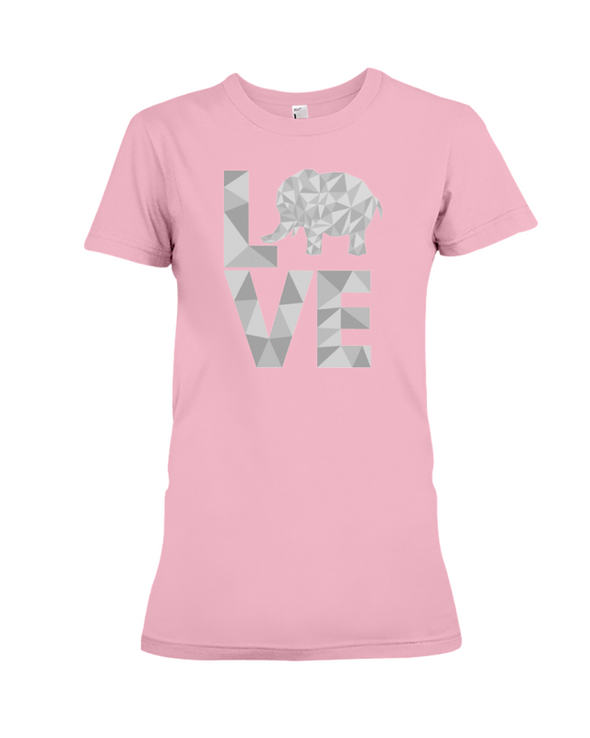 Elephant Love T-Shirt - White - Pink / S - Clothing elephants womens t-shirts
