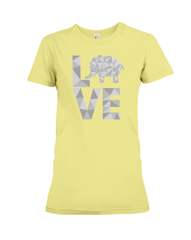 Elephant Love T-Shirt - White - Yellow / S - Clothing elephants womens t-shirts