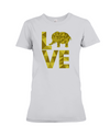 Elephant Love T-Shirt - Yellow - Athletic Heather / S - Clothing elephants womens t-shirts