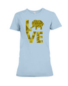 Elephant Love T-Shirt - Yellow - Baby Blue / S - Clothing elephants womens t-shirts