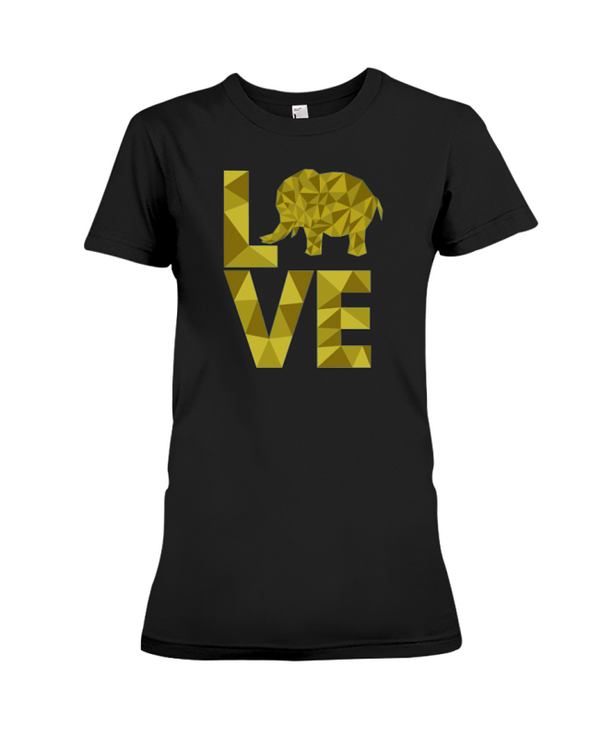 Elephant Love T-Shirt - Yellow - Black / S - Clothing elephants womens t-shirts