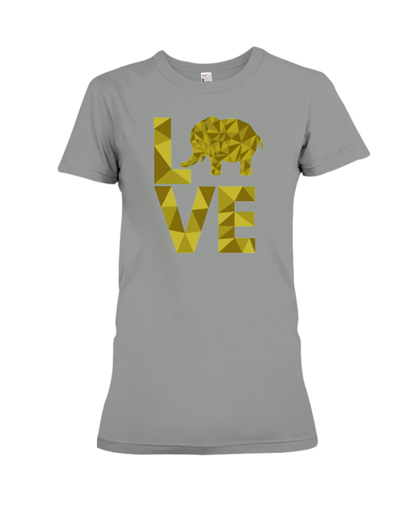 Elephant Love T-Shirt - Yellow - Deep Heather / S - Clothing elephants womens t-shirts