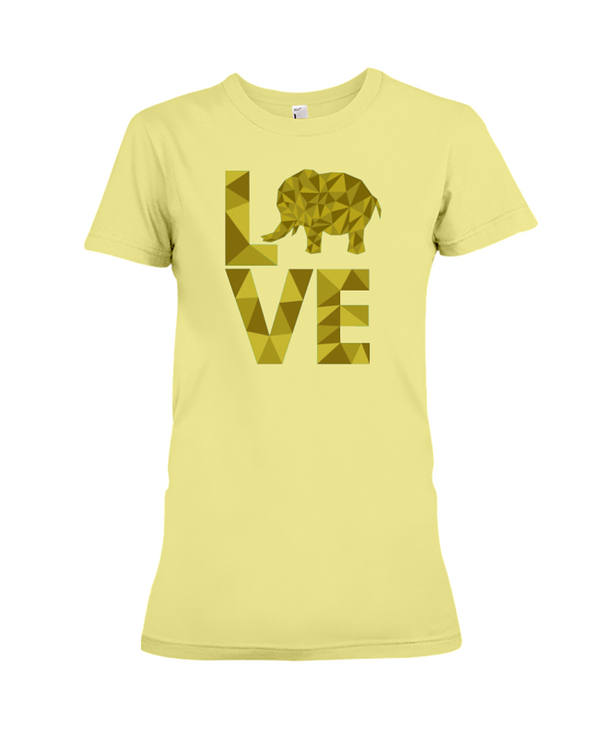 Elephant Love T-Shirt - Yellow - Clothing elephants womens t-shirts