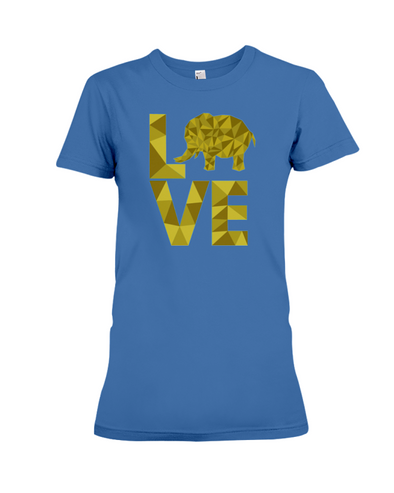 Elephant Love T-Shirt - Yellow - Hthr True Royal / S - Clothing elephants womens t-shirts