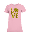 Elephant Love T-Shirt - Yellow - Pink / S - Clothing elephants womens t-shirts