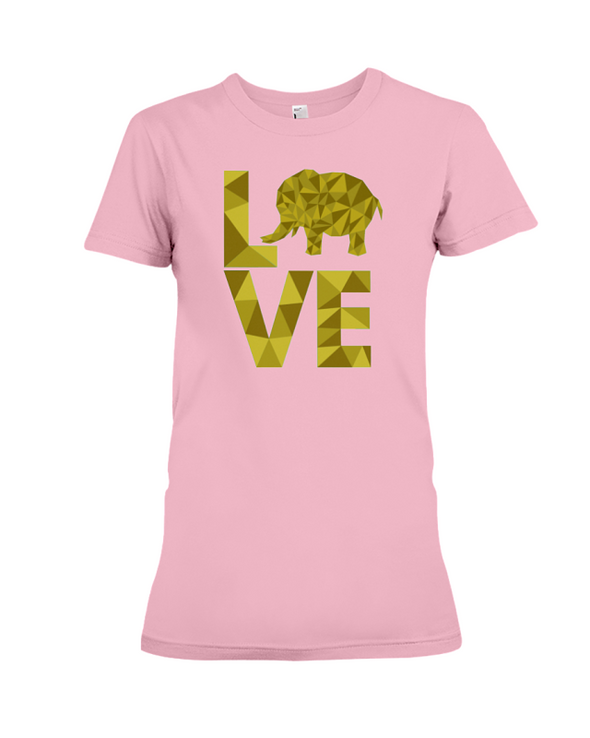 Elephant Love T-Shirt - Yellow - Pink / S - Clothing elephants womens t-shirts