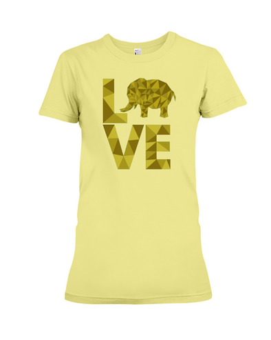 Elephant Love T-Shirt - Yellow - Yellow / S - Clothing elephants womens t-shirts