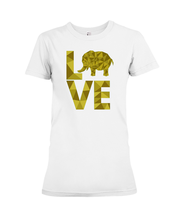 Elephant Love T-Shirt - Yellow - White / S - Clothing elephants womens t-shirts