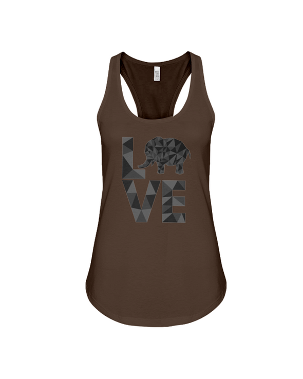 Elephant Love Tank-Top - Black - Chocolate / S - Clothing elephants womens t-shirts