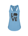 Elephant Love Tank-Top - Black - Ocean Blue / S - Clothing elephants womens t-shirts