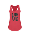Elephant Love Tank-Top - Black - Red / S - Clothing elephants womens t-shirts