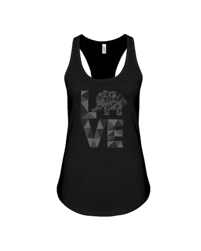 Elephant Love Tank-Top - Black - Black / S - Clothing elephants womens t-shirts