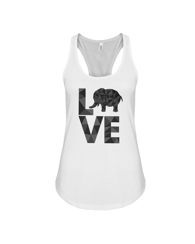 Elephant Love Tank-Top - Black - White / S - Clothing elephants womens t-shirts