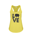 Elephant Love Tank-Top - Black - Yellow / S - Clothing elephants womens t-shirts