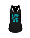 Elephant Love Tank-Top - Blue - Black / S - Clothing elephants womens t-shirts