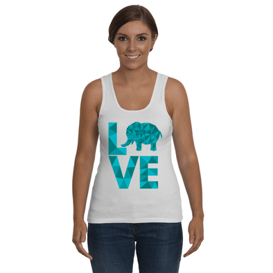 Elephant Love Tank-Top - Blue - Clothing elephants womens t-shirts
