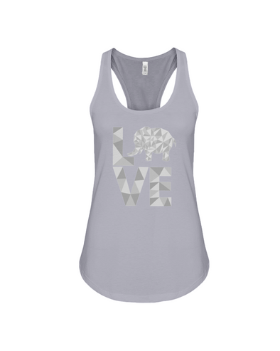 Elephant Love Tank-Top - Gray - Athletic Heather / S - Clothing elephants womens t-shirts