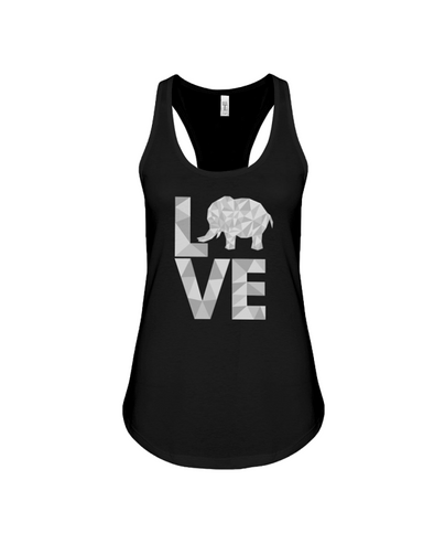 Elephant Love Tank-Top - Gray - Black / S - Clothing elephants womens t-shirts