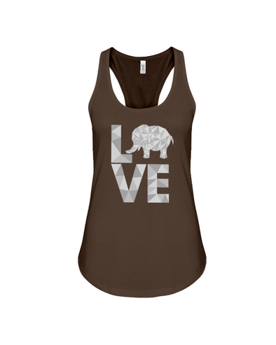 Elephant Love Tank-Top - Gray - Chocolate / S - Clothing elephants womens t-shirts